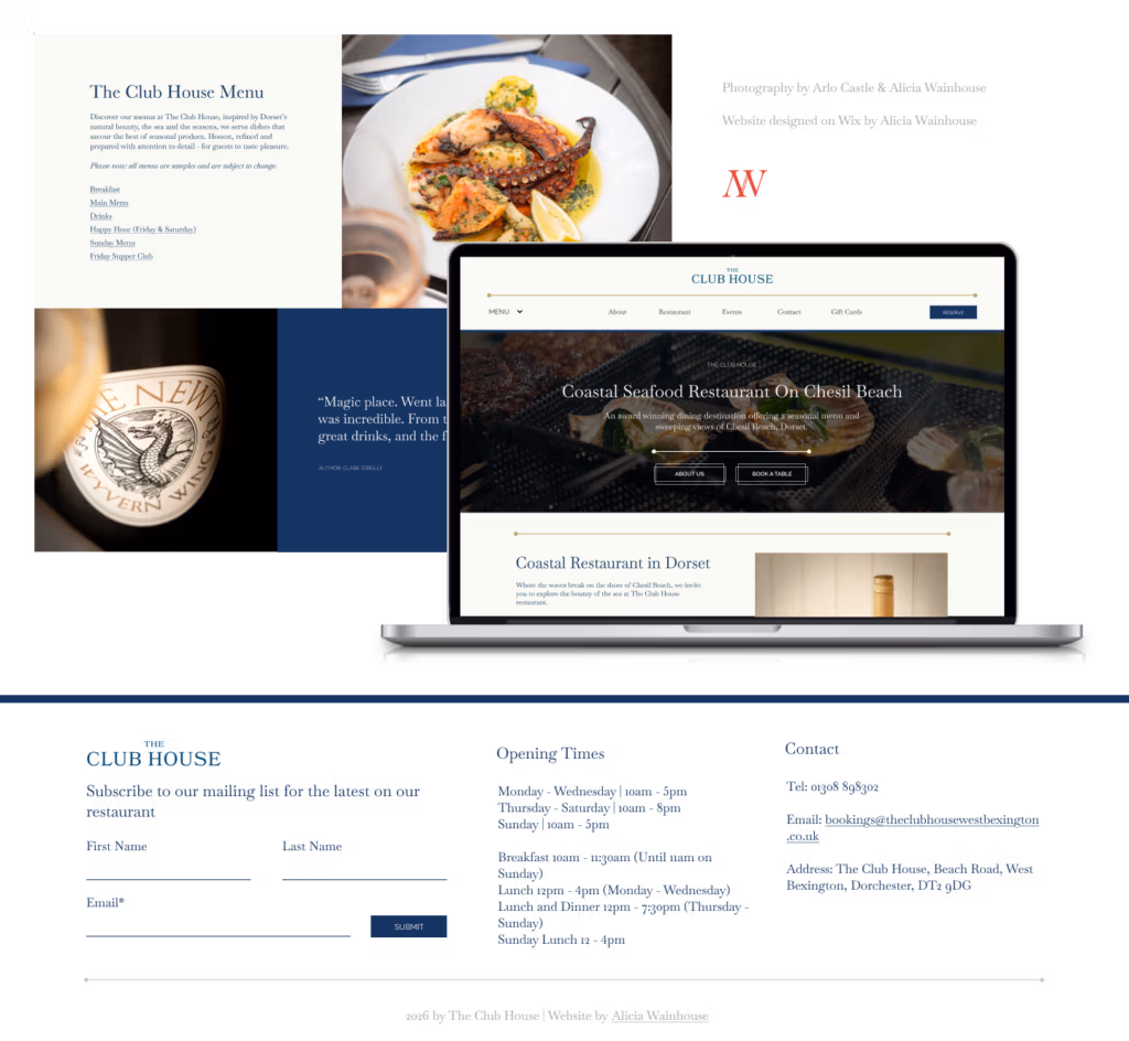 luxury restaurant website design