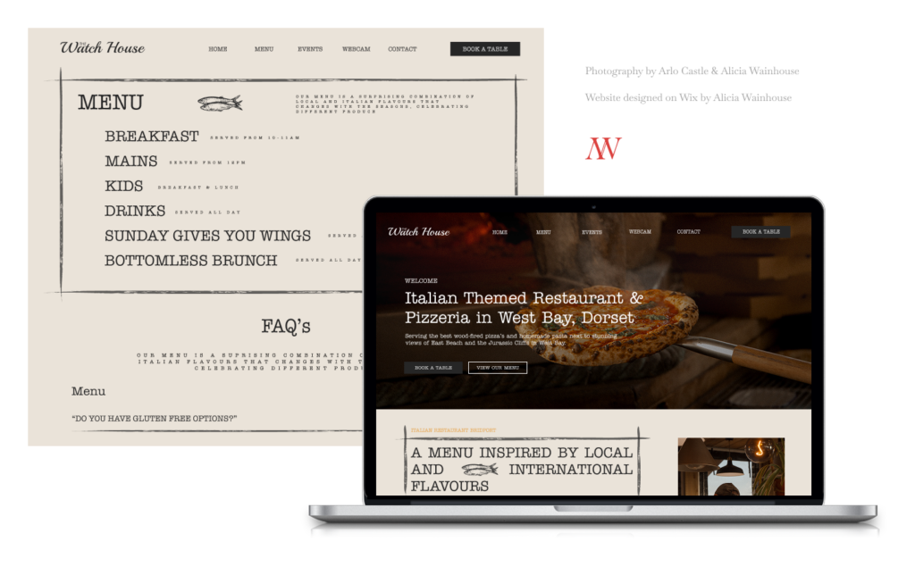restaurant website design